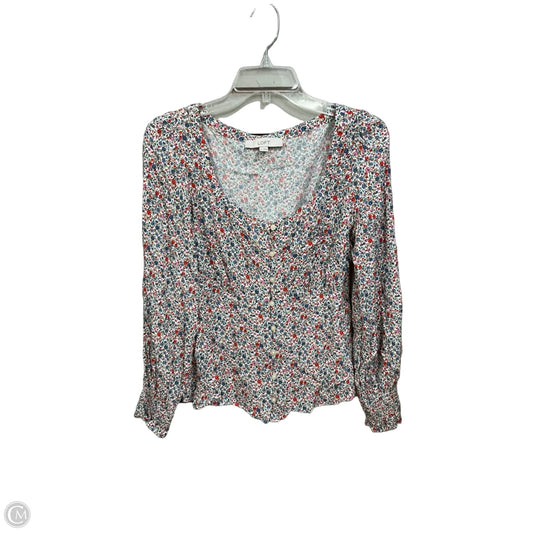 Blouse Long Sleeve By Loft In Floral Print, Size: M