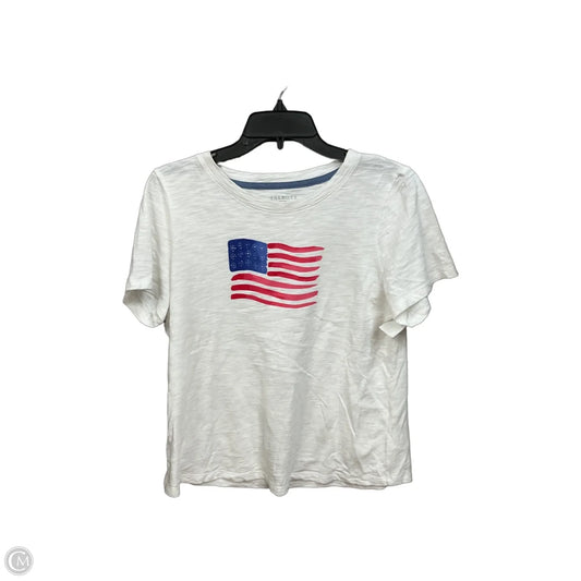 Top Short Sleeve By Talbots In White, Size: Lp