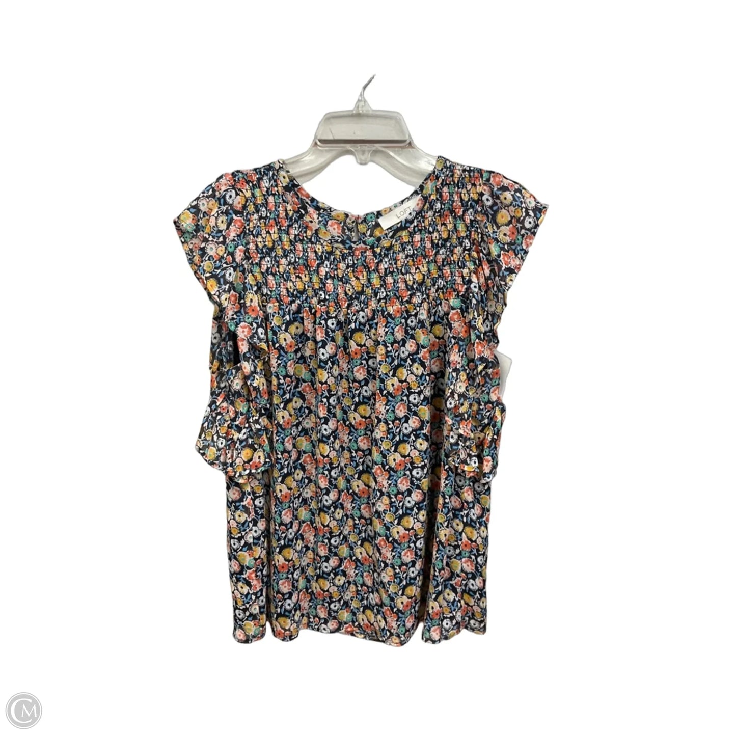 Top Sleeveless By Loft In Floral Print, Size: L