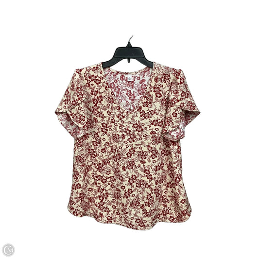 Top Short Sleeve By Cmc In Floral Print, Size: L