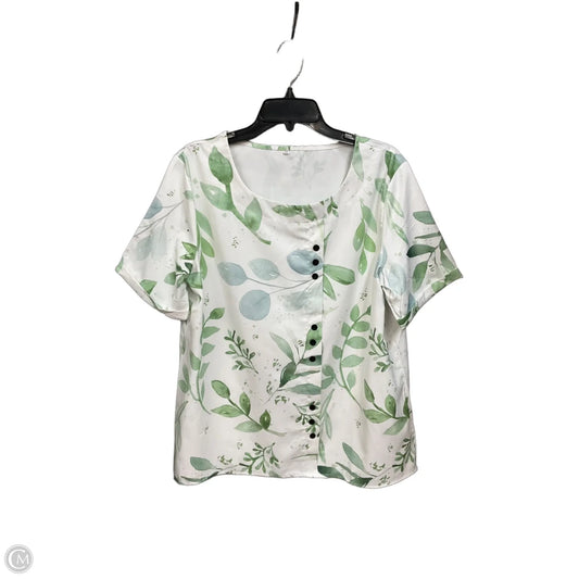 Top Short Sleeve By Clothes Mentor In Green & White, Size: M