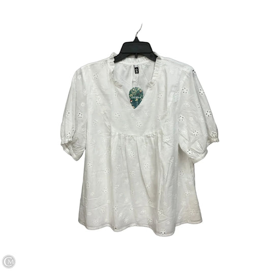 Top Short Sleeve By Cmc In White, Size: L