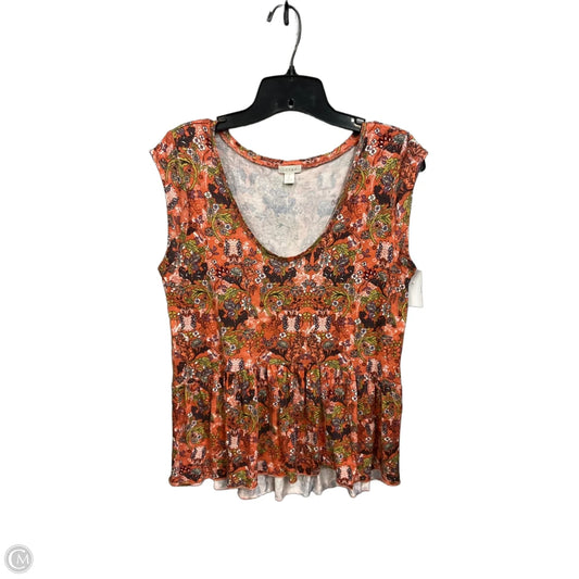 Top Sleeveless By Hinge In Floral Print, Size: S