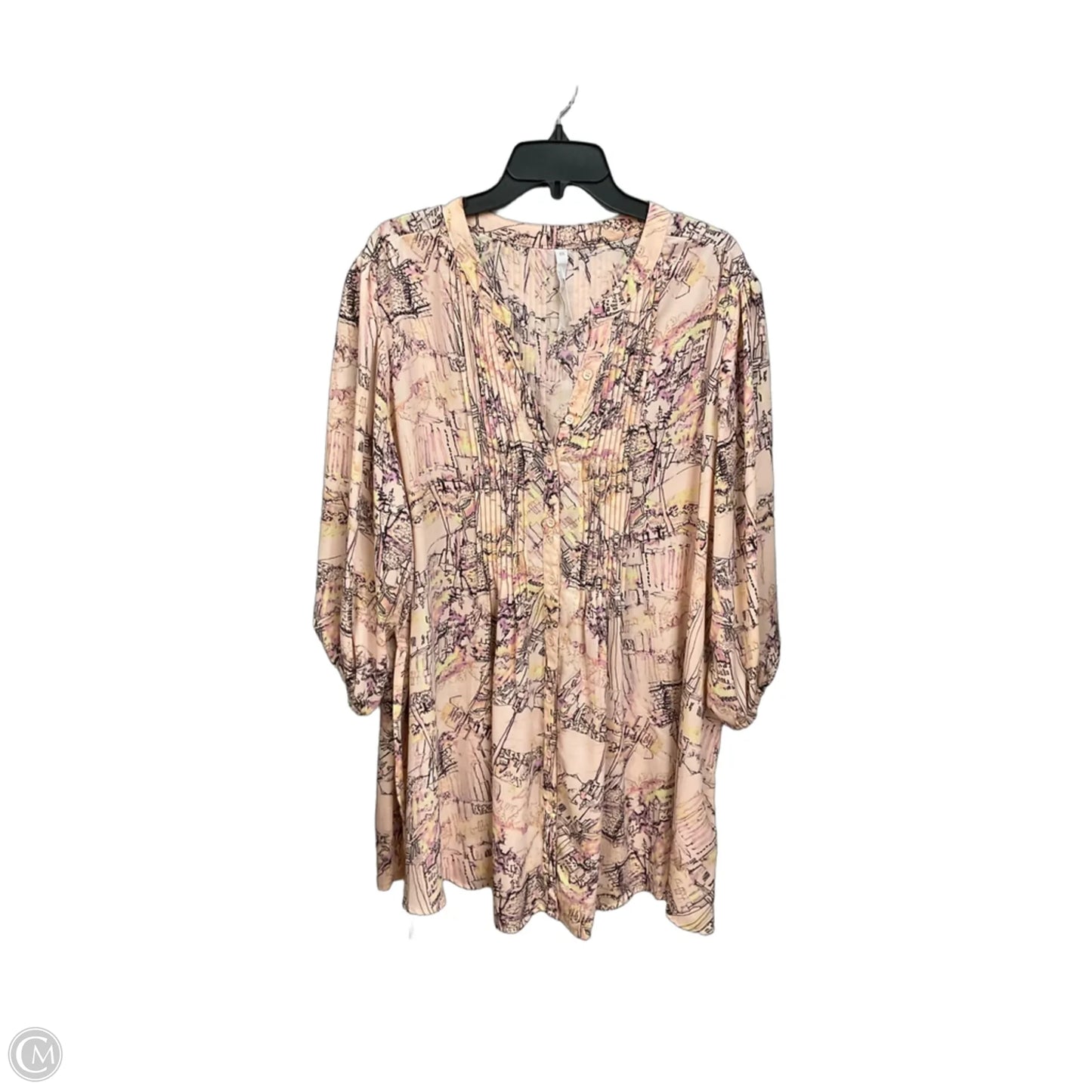 Tunic Long Sleeve By Melissa Mccarthy In Pink, Size: 2x
