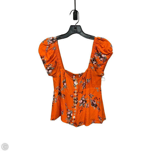 Top Short Sleeve By Free People In Orange, Size: S