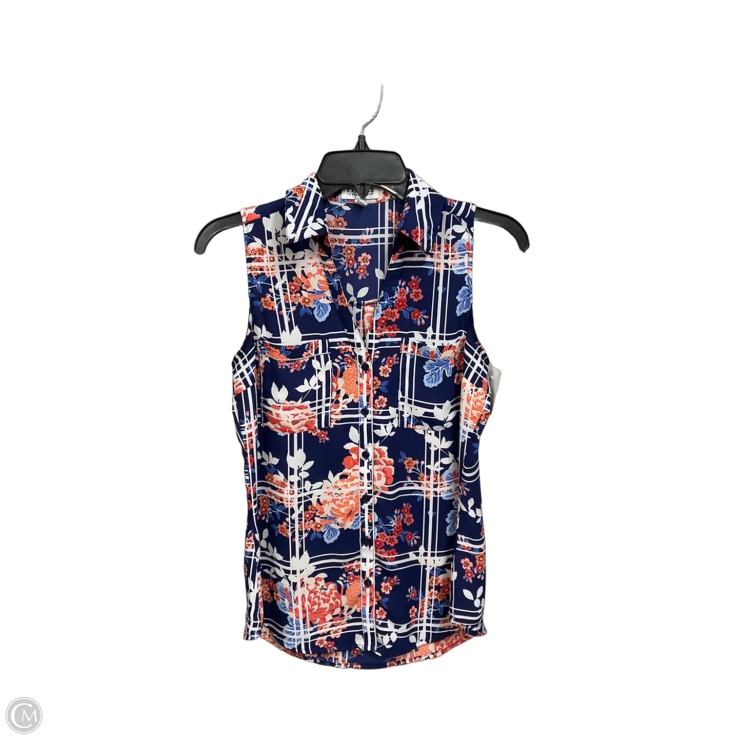 Blouse Sleeveless By Express In Floral Print, Size: Xs