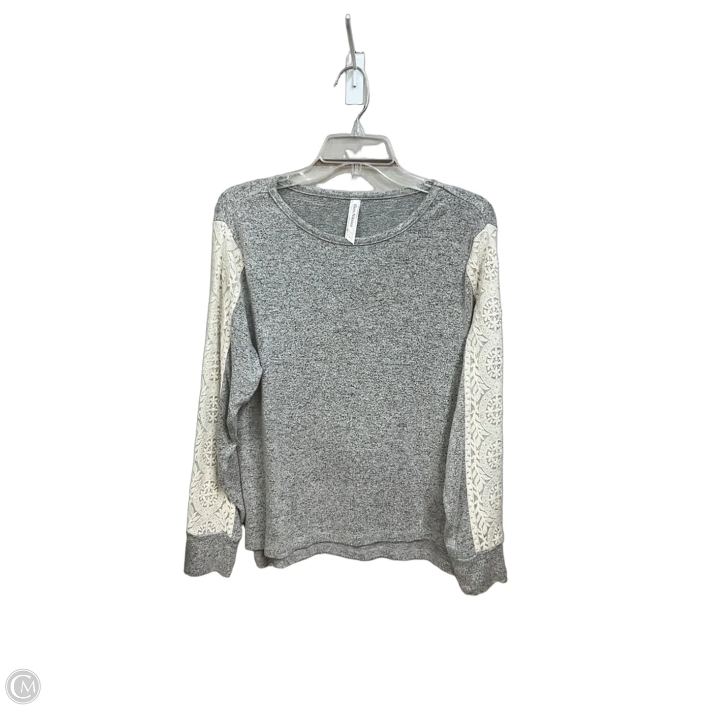 Top Long Sleeve By Flora Nikrooz In Grey & White, Size: S
