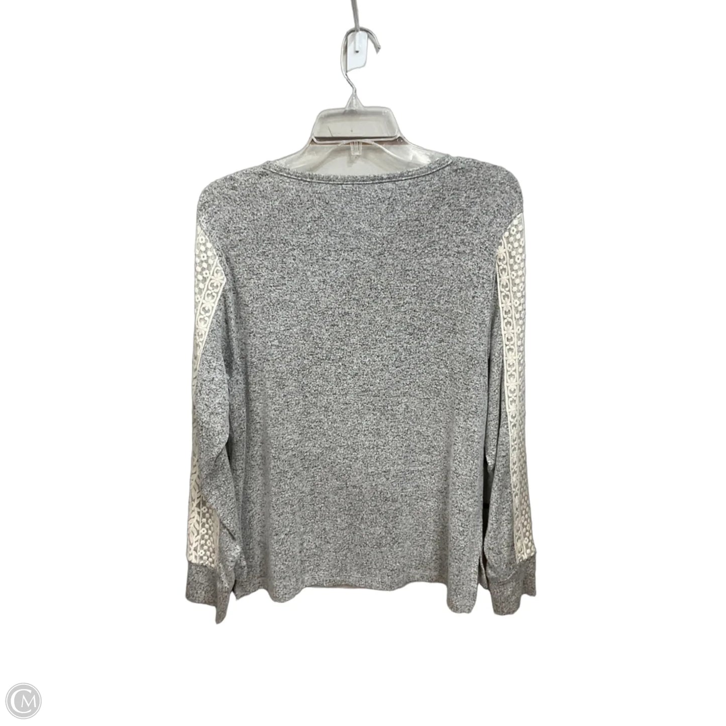 Top Long Sleeve By Flora Nikrooz In Grey & White, Size: S