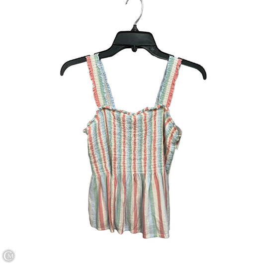 Top Sleeveless By Gap In Striped Pattern, Size: M