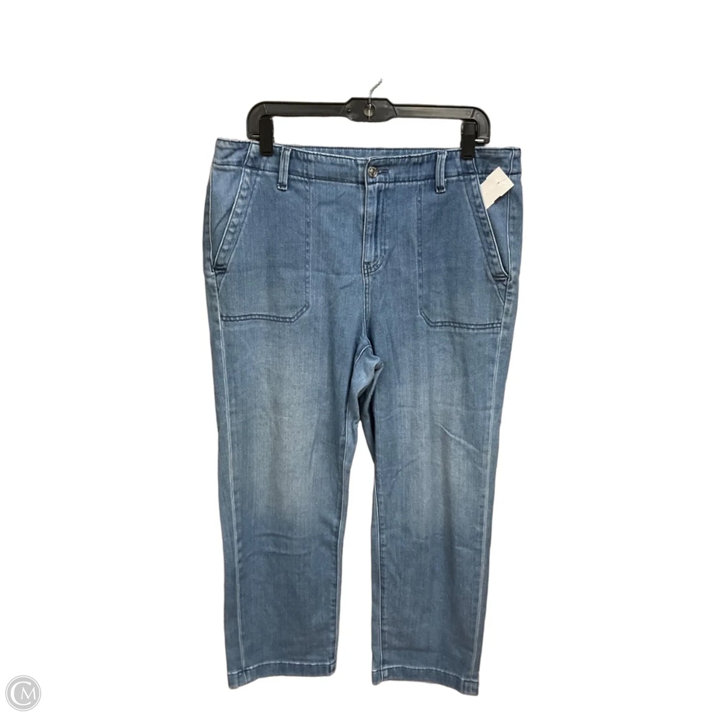 Jeans Cropped By Chicos In Blue Denim, Size: 12