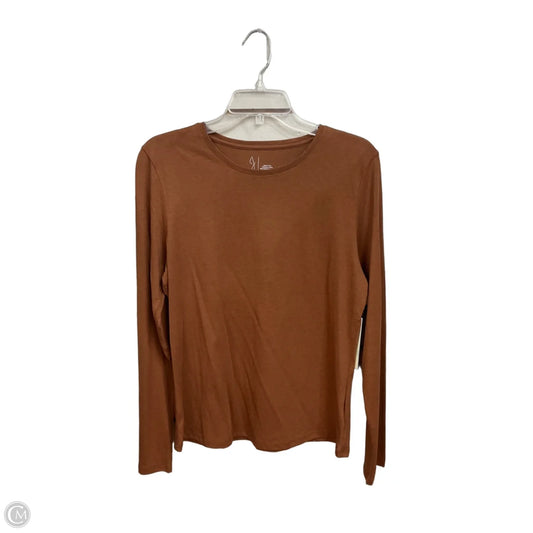 Top Long Sleeve Basic By Joie In Brown, Size: L