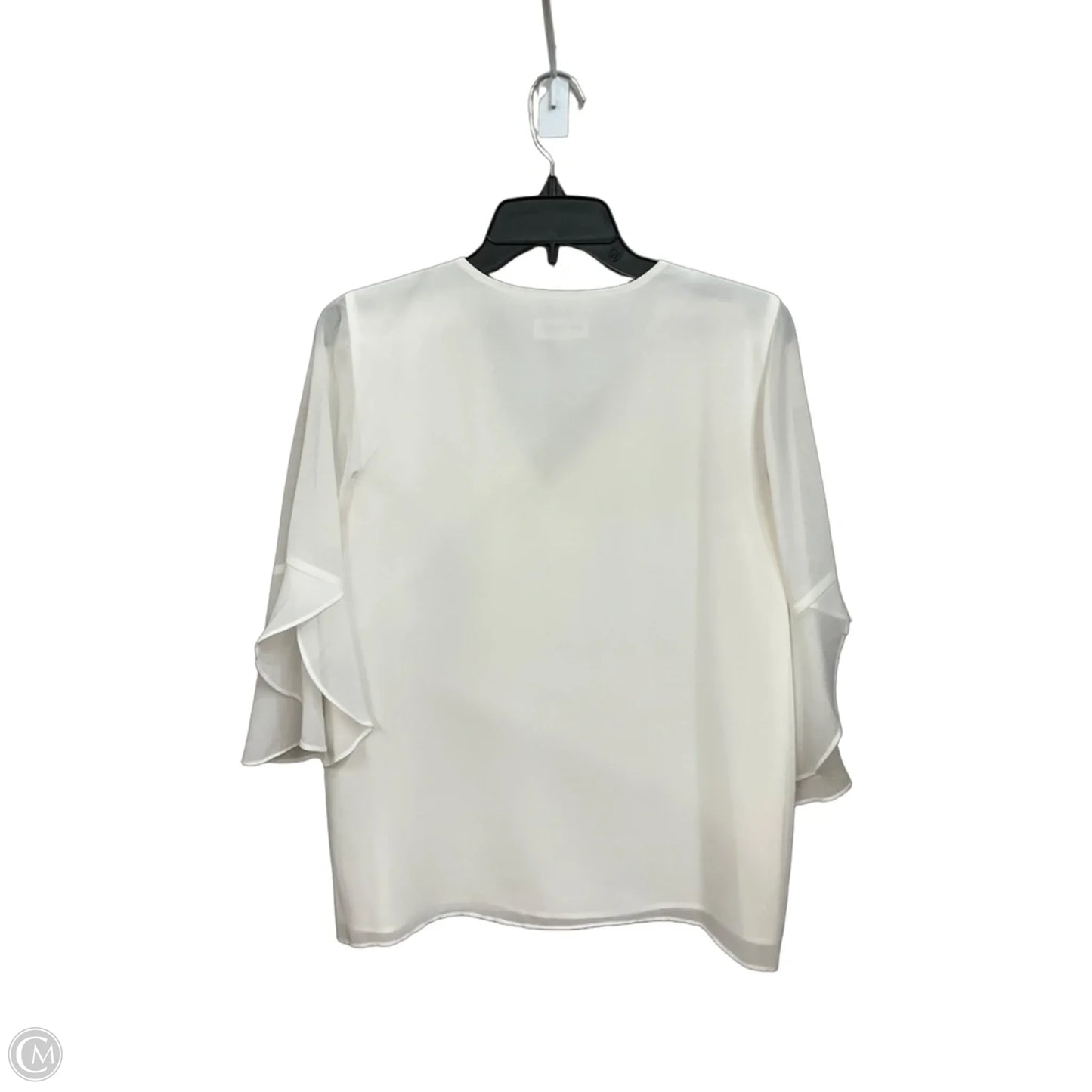 Top Long Sleeve By Calvin Klein In White, Size: Xs
