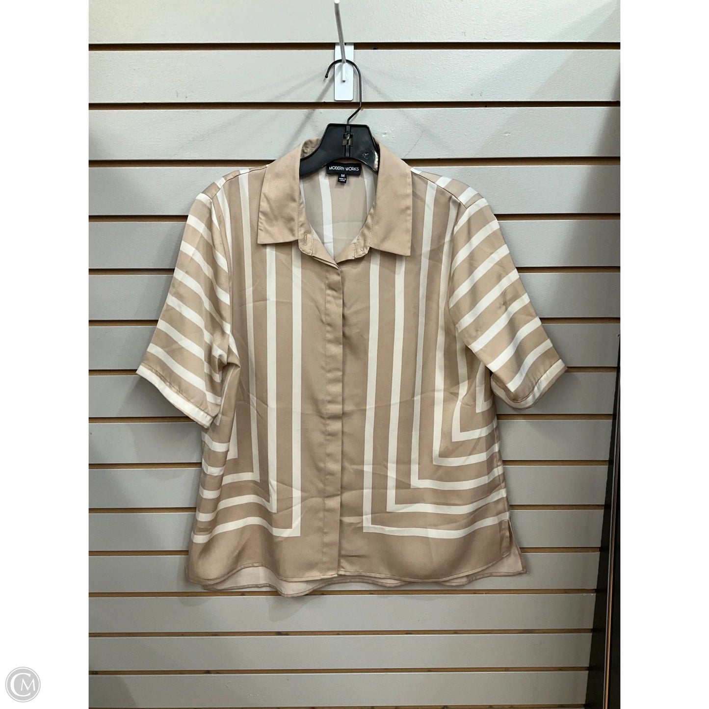 Pants Set 2pc By Modern Works In Tan & White, Size: 8