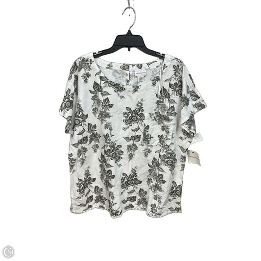 Top Short Sleeve By Liz Claiborne In Floral Print, Size: Xl