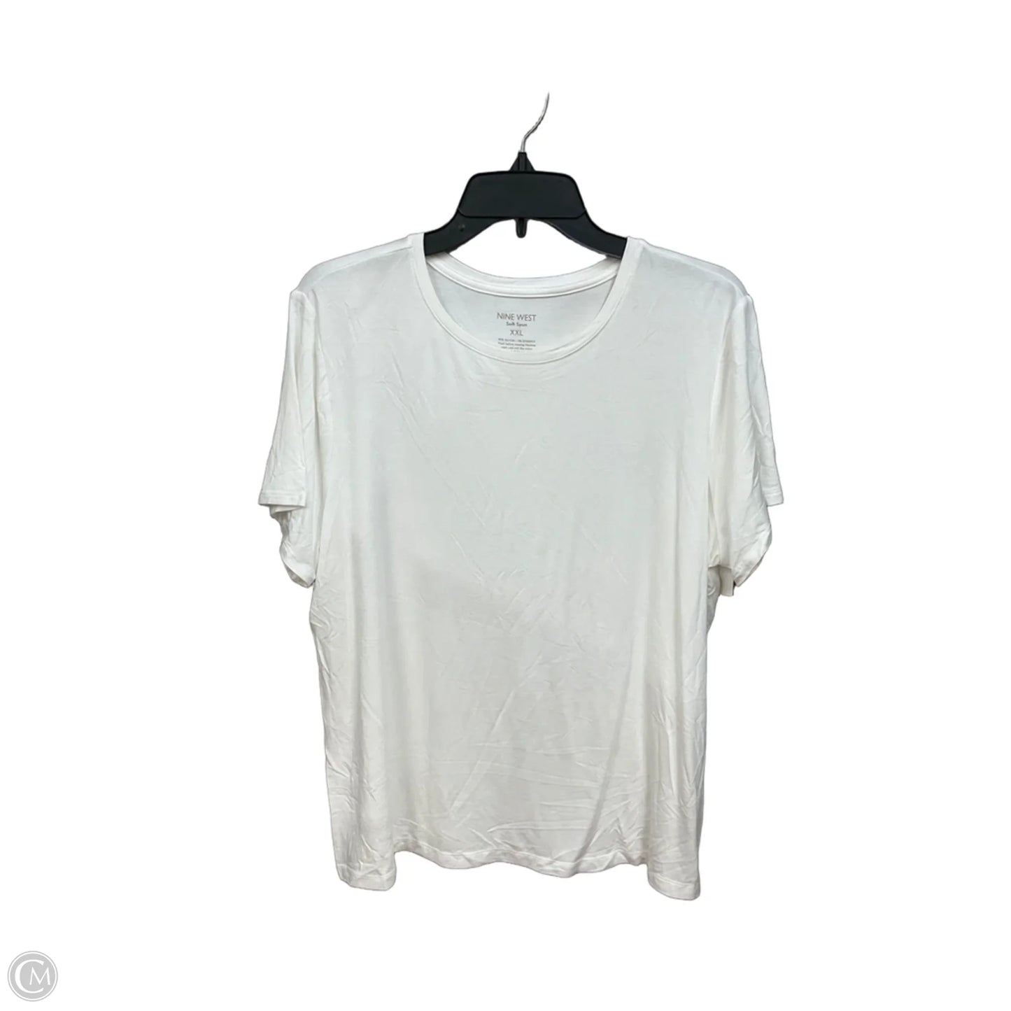 Top Short Sleeve Basic By Nine West Apparel In White, Size: Xxl