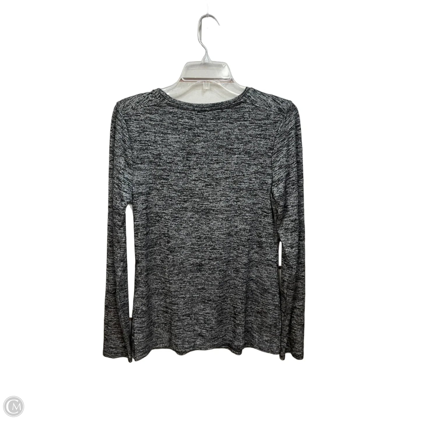 Top Long Sleeve By Banana Republic In Black & Grey, Size: M