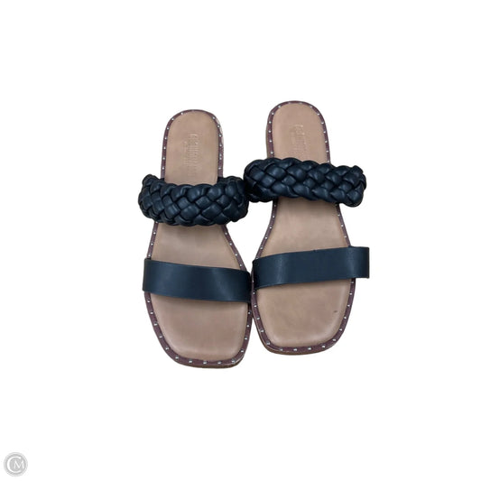Sandals Flats By Cushionaire In Black & Brown, Size: 9