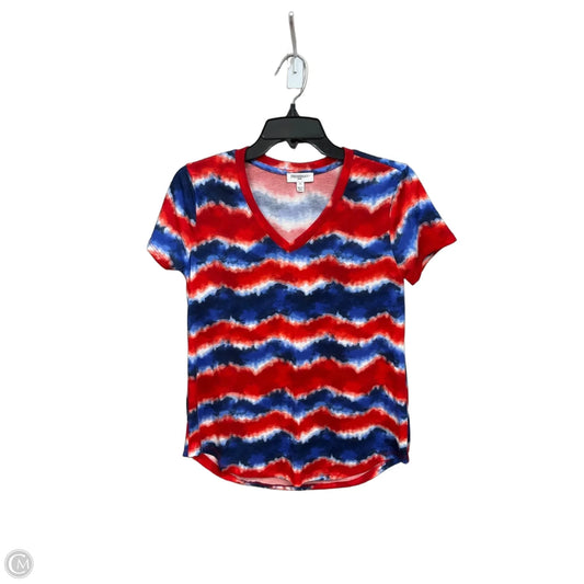 Top Short Sleeve By Freshman In Blue & Red & White, Size: S