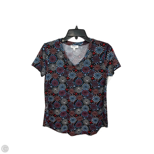 Top Short Sleeve By Freshman In Blue & Red & White, Size: S
