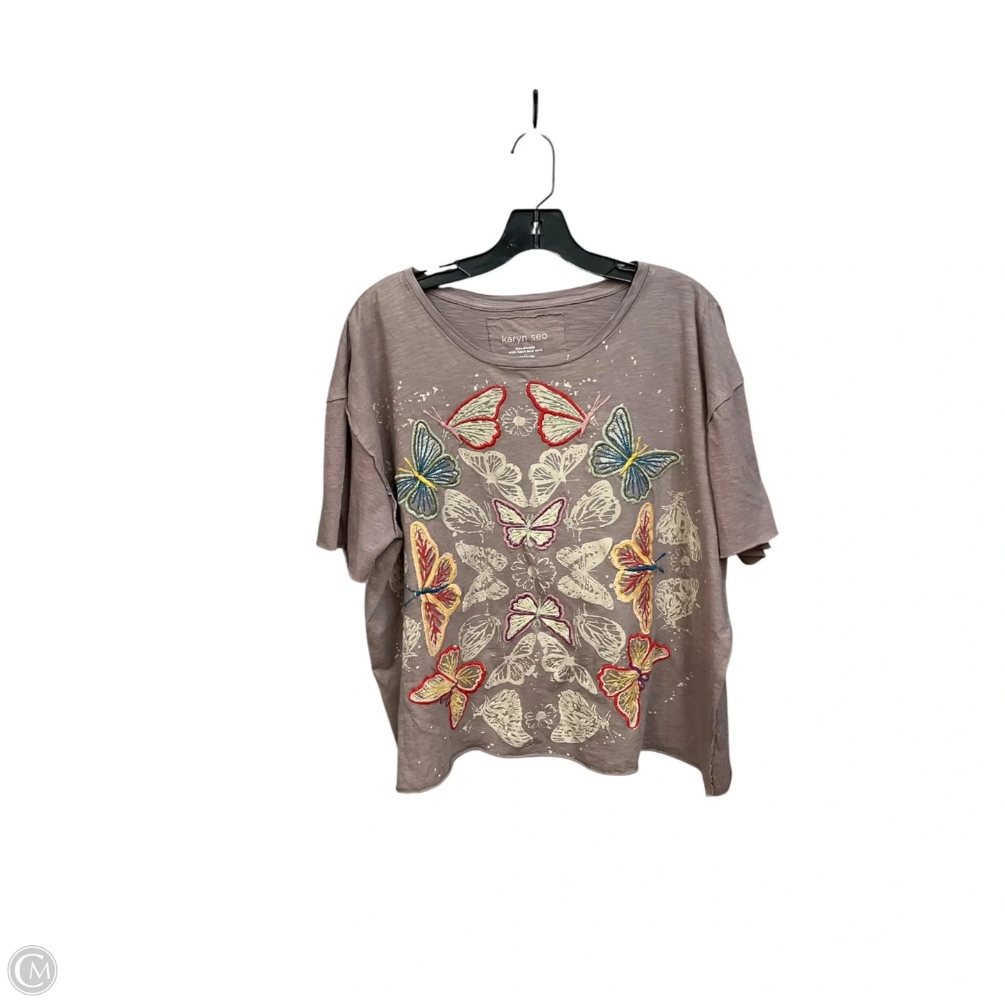 Top Short Sleeve By Cmc In Mauve, Size: M