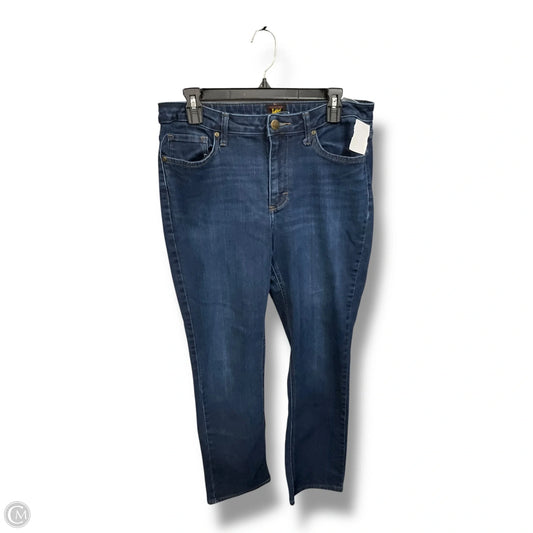 Jeans Straight By Lee In Blue Denim, Size: 12