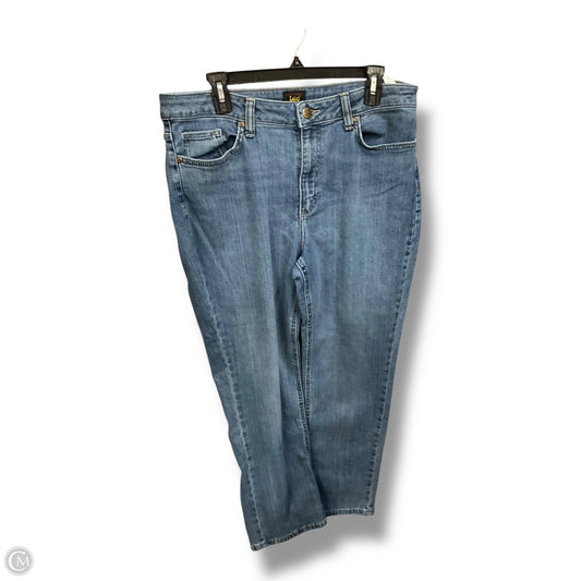 Jeans Straight By Lee In Blue Denim, Size: 14