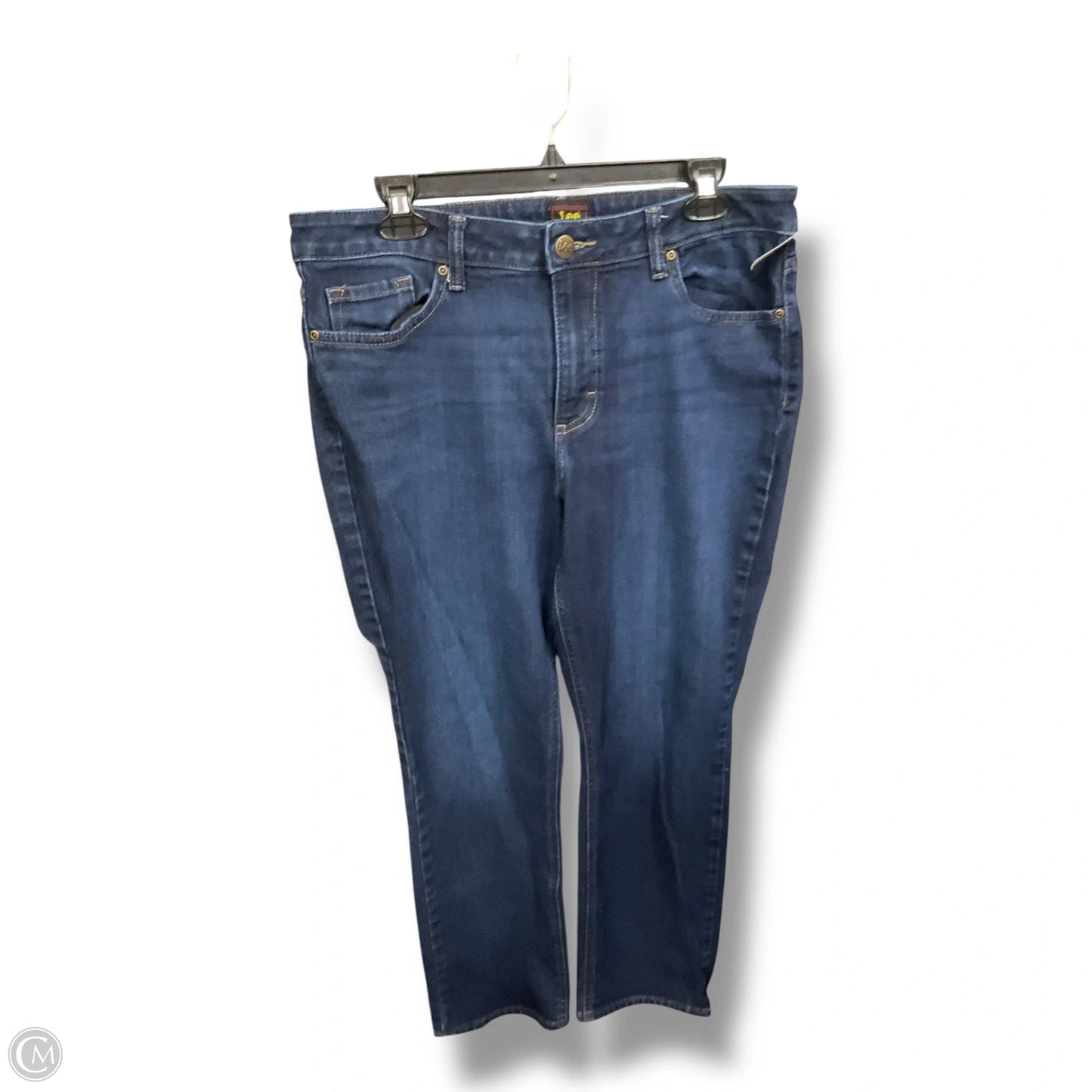 Jeans Straight By Lee In Blue Denim, Size: 14