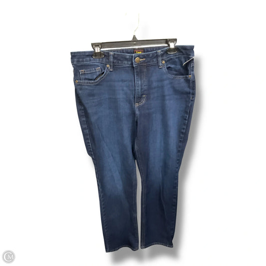 Jeans Straight By Lee In Blue Denim, Size: 14