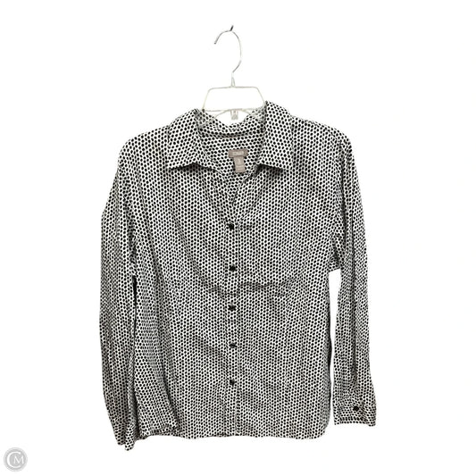 Blouse Long Sleeve By Chicos In Black & White, Size: Xl