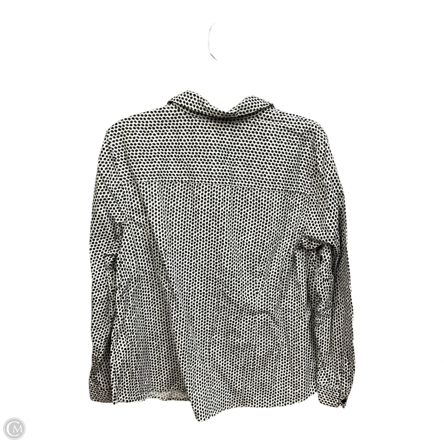 Blouse Long Sleeve By Chicos In Black & White, Size: Xl