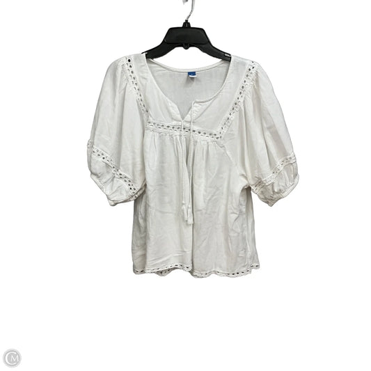 Top Short Sleeve By Old Navy In White, Size: Xl