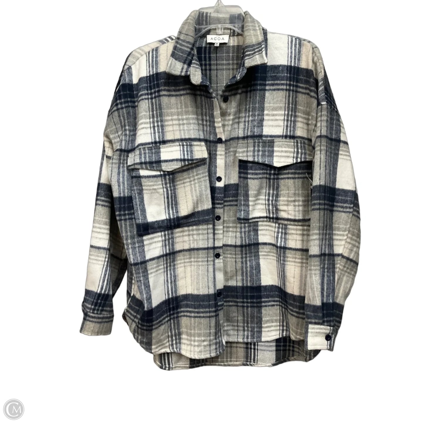 Jacket Shirt By Cme In Plaid Pattern, Size: M