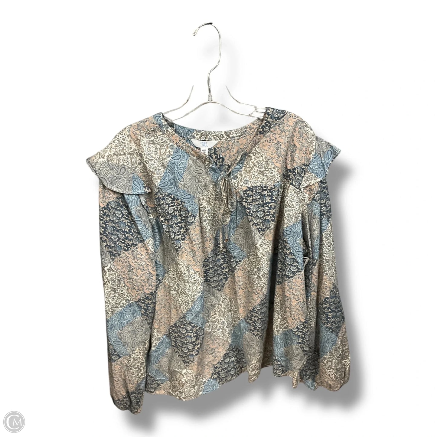 Top Long Sleeve By Time And Tru In Floral Print, Size: 3x