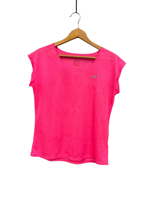 Athletic Top Short Sleeve By Nike Apparel In Pink, Size: M