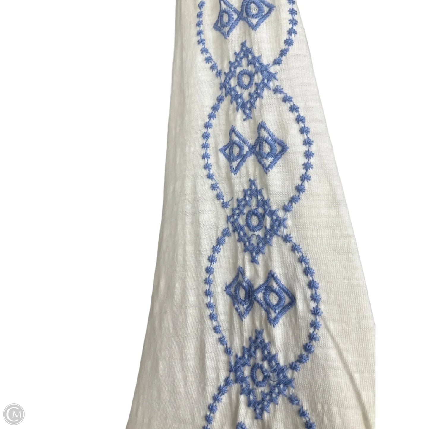 Top Long Sleeve By Lucky Brand In Blue & Cream, Size: M