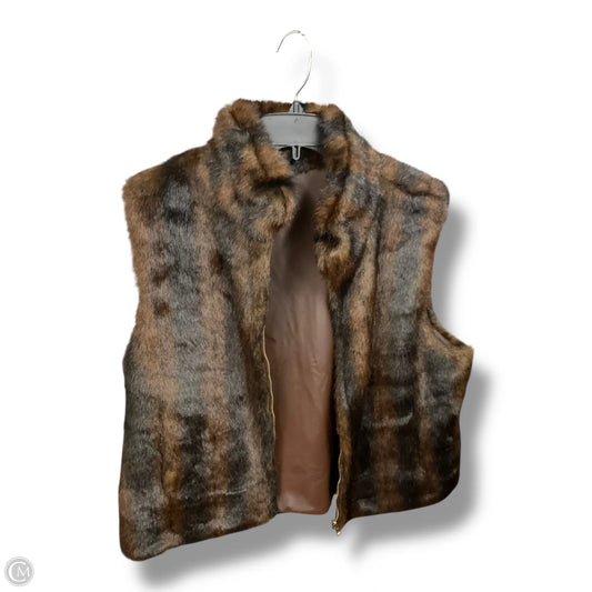 Vest Faux Fur & Sherpa By Fuda In Brown, Size: Xl
