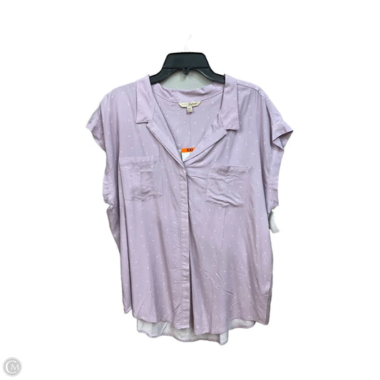 Blouse Short Sleeve By Jachs Girlfirend In Purple, Size: Xxl