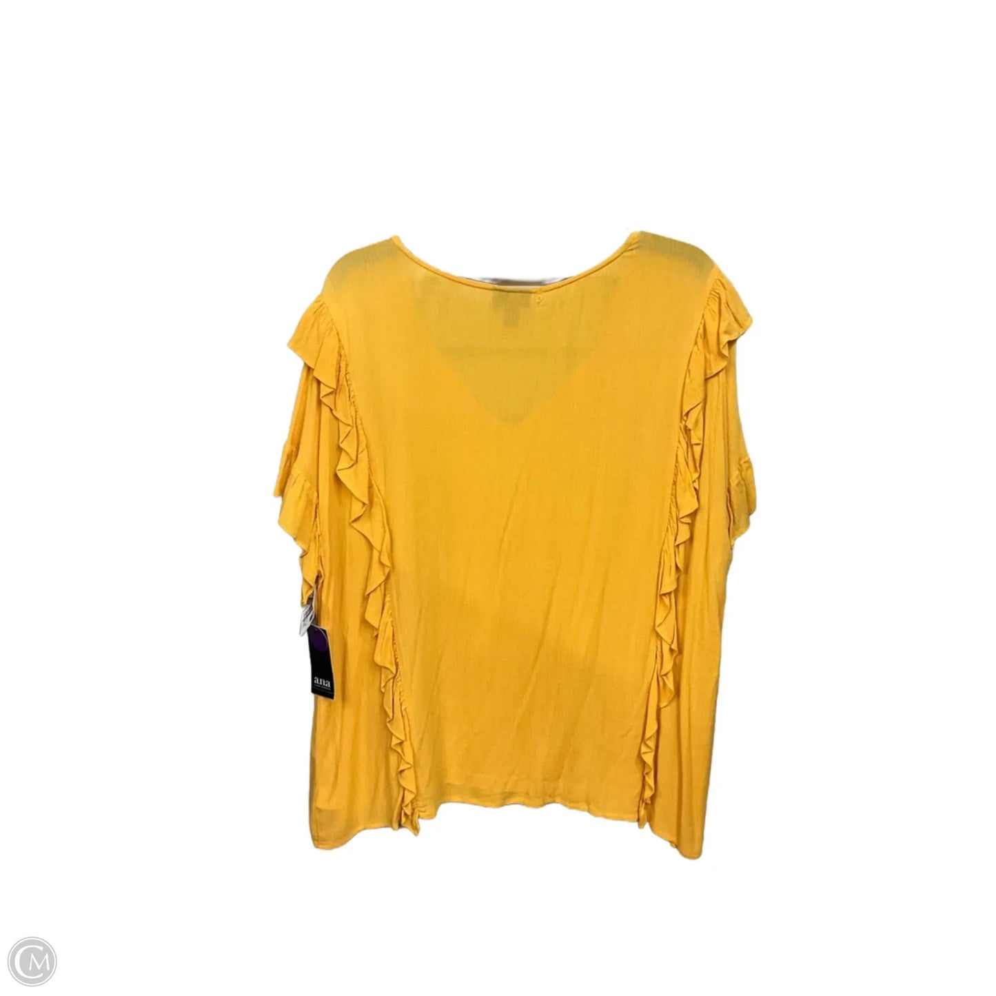 Top Short Sleeve By Ana In Yellow, Size: Xl