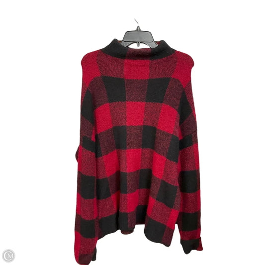 Sweater By Tahari In Black & Red, Size: Xl
