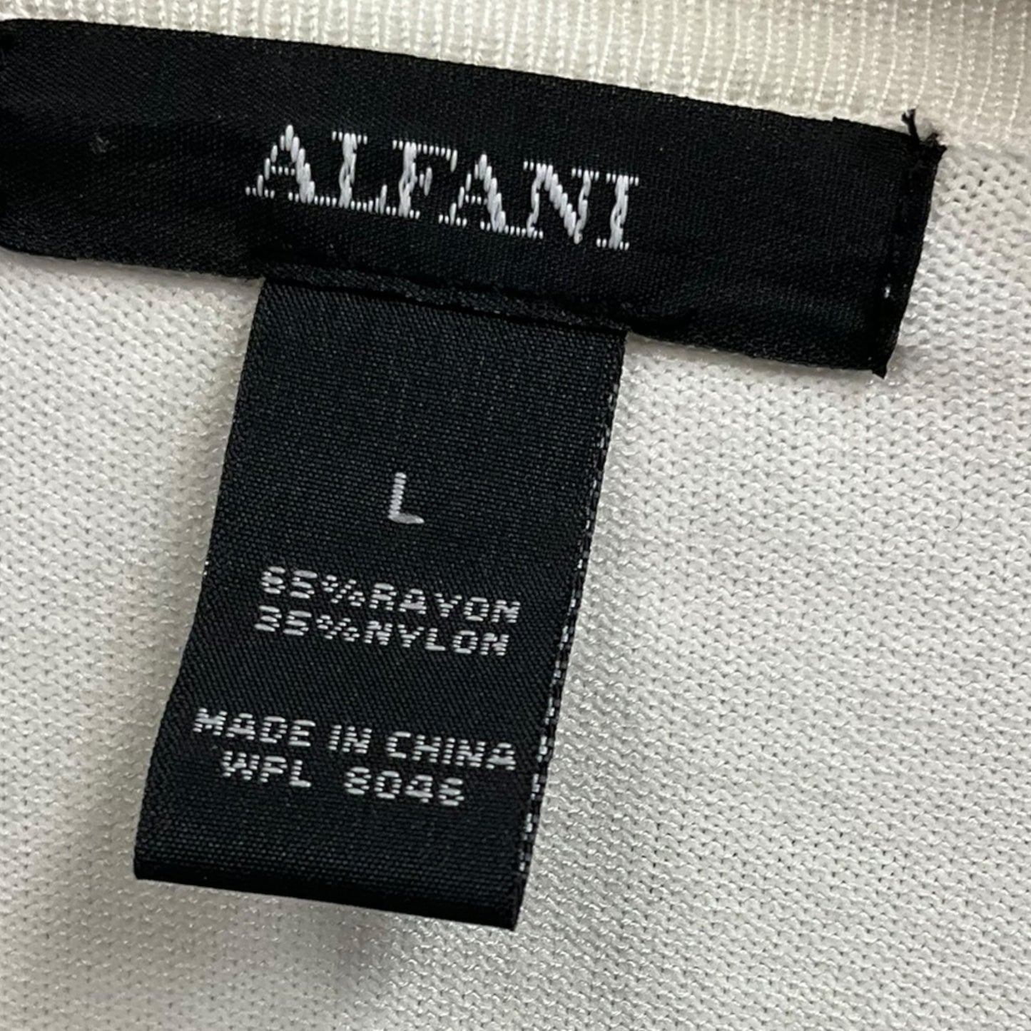 Top 3/4 Sleeve By Alfani In Black & White, Size:L