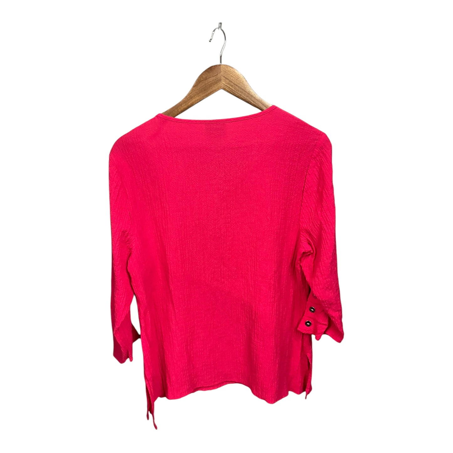 Top 3/4 Sleeve By Jm Collections In Pink, Size:Xlp