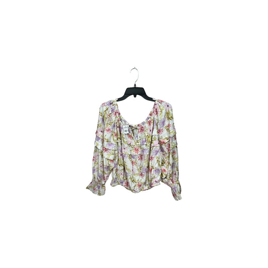 Top Long Sleeve By Express In Floral Print, Size: M